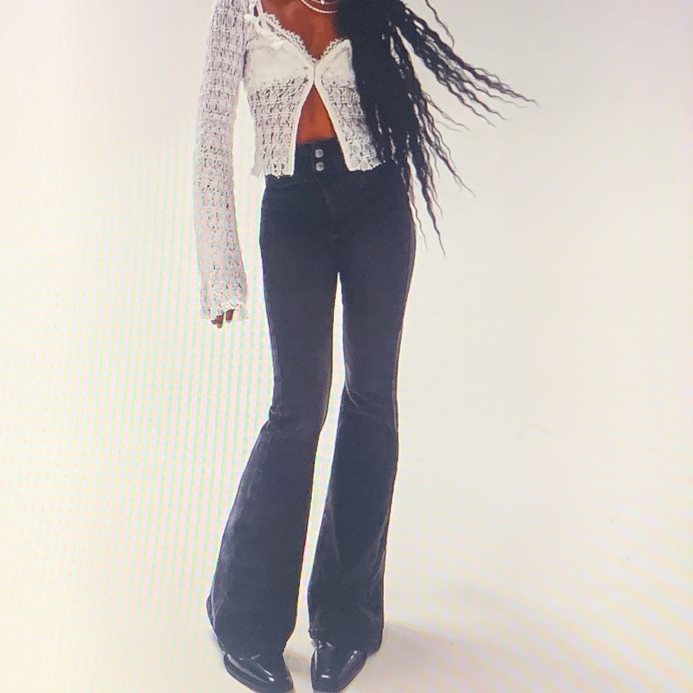 New | We the Free Jayde Flare Jeans, Black, Size 28